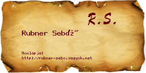 Rubner Sebő névjegykártya